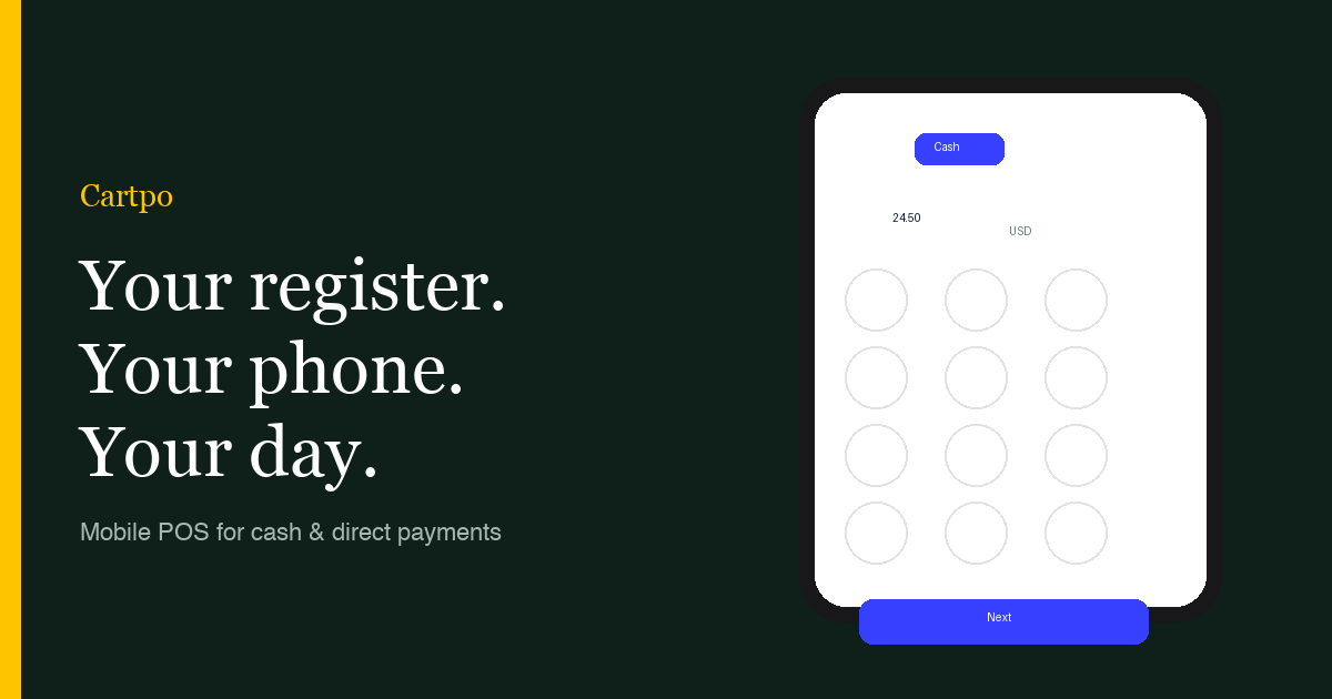 Cartpo — your register, your phone, your day
